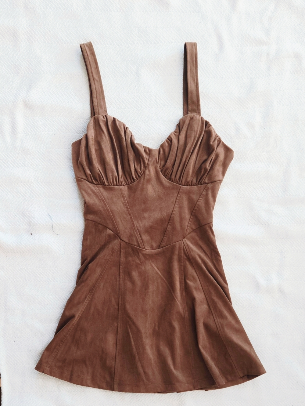 Trixxi Chocolate Brown Sleeveless Bustier Mini Dress